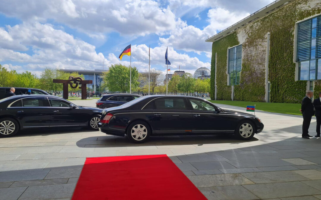 Besuch des aserbaidschanischen Präsidenten beim Petersberger Klimadialog in Berlin, April 2024