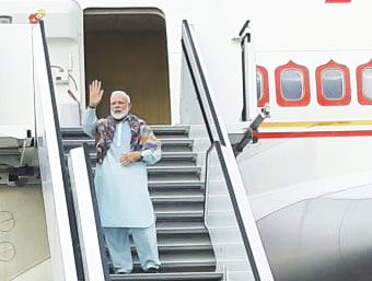 Stopover of the Indian Prime Minister in Frankfurt, September 2019